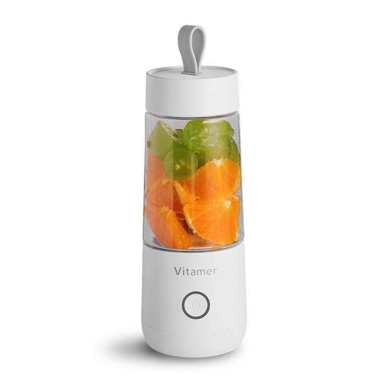 350ml Portable Blender Juicer Electric USB Rechargeable Mixer Smoothie Slushy Cup Juice Blender Bottle USB Charging Kitchen Gadgets - White