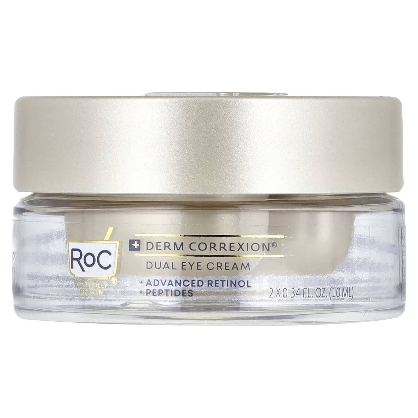 Derm Correxion®, Dubbel ögonkräm, Avancerad retinol & peptider, Parfymfri, 10 ml (0.34 fl oz) Varje