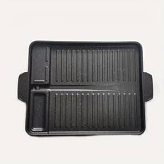 TEMU 1pc Versatile Smokeless Grill Pan - Stone Coating For Heat, Ideal For Indoor & Outdoor Party Use