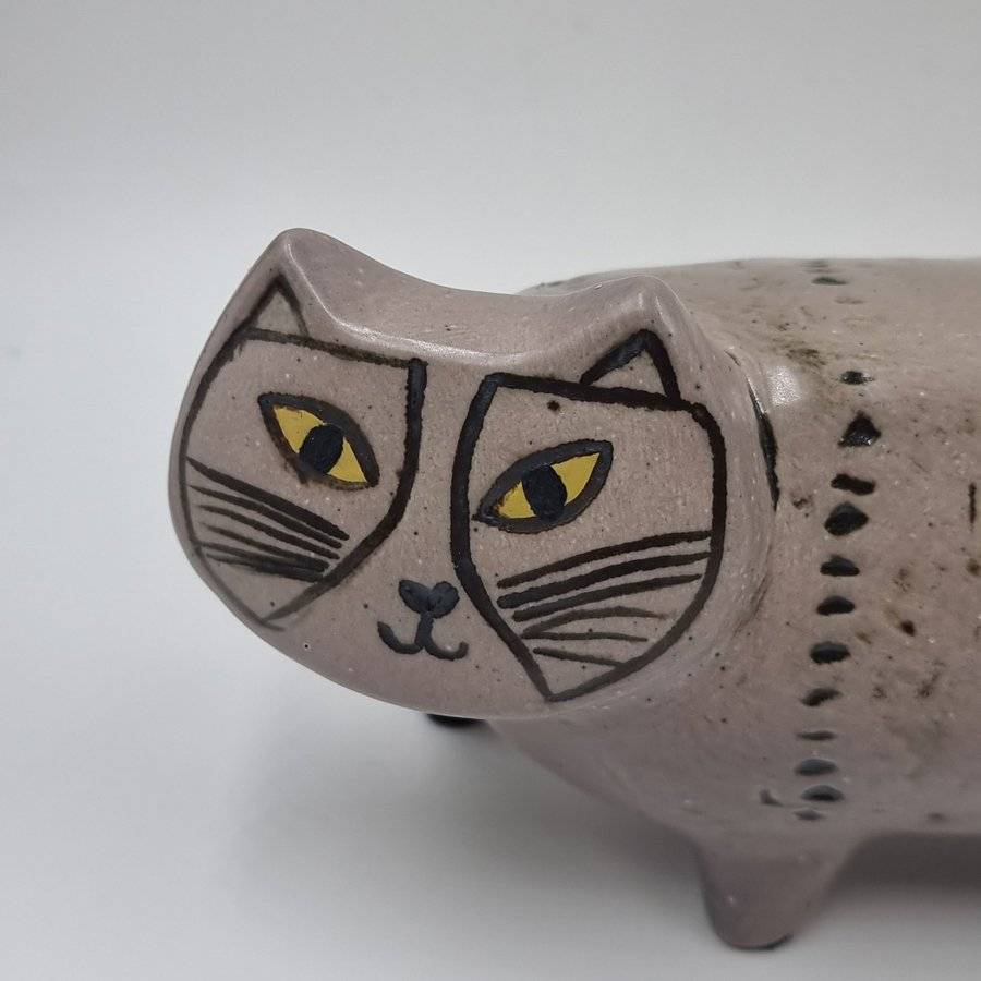 Gustavsberg - Lisa Larson - Katten "Max" - Grå - Stengods - Stengods - Nyskick