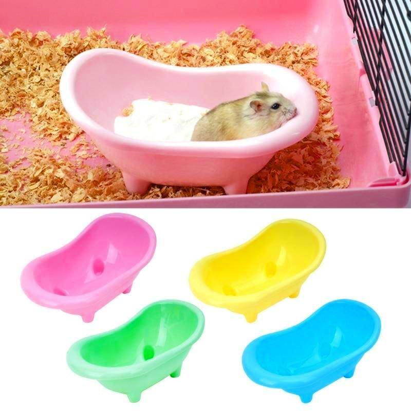 Husdjursmus Badbadkar Plastbadkar Hamsterbadleksak Litet husdjursbadrum Tillbehör till råttbur för husdjur