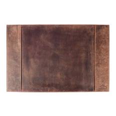 Alpenleder Schreibtischunterlage - TIROL (Handgefertigt) - Nachhaltiges Bio-Leder aus regionaler Landwirtschaft | Schreibtischunterlage leder, Dokumentenfach *Fair Produziert* (68x45cm, Old Havanna)
