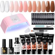 UR SUGAR Polygel Starter Set mit UV Lampe Faltbar 36W, 6 Polygel Farben Tube Nagelset Gelnägel Starterset Nagelverlängerungs Polygel Set Starterset UV Nägel Set Starterset Maniküre Komplette