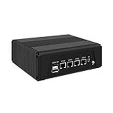 HUNSN Micro Firewall Appliance, Mini PC, VPN, Router PC, AMD Ryzen 5 5500U, RJ11, 4 x Intel 2.5GbE I226-V LAN, Type-C, TF, HDMI, DP, Barebone, NO RAM, NO Storage, NO System