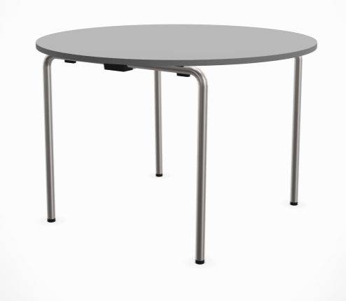 Tube Basic Rundt Foldebord - Flere farver og størrelser. Ø120 cm Lys grå HPL Laminat Krom