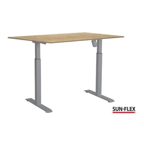 SUN-FLEX Bord II höj/sänk 120x80 grå/björk