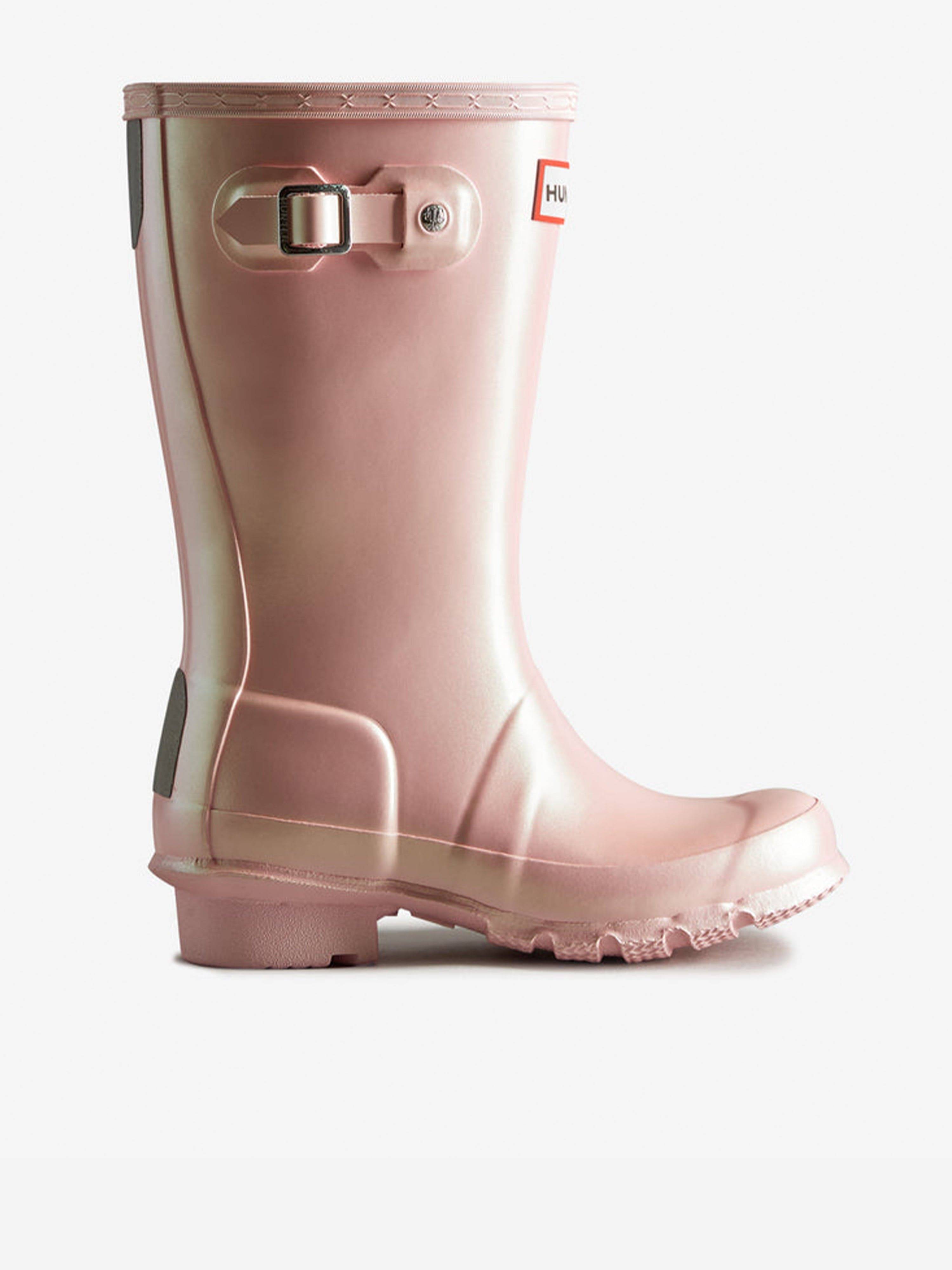 Hunter Girls Original Nebula Wellington Boots in Pink - Pink / EU 35 UK 3