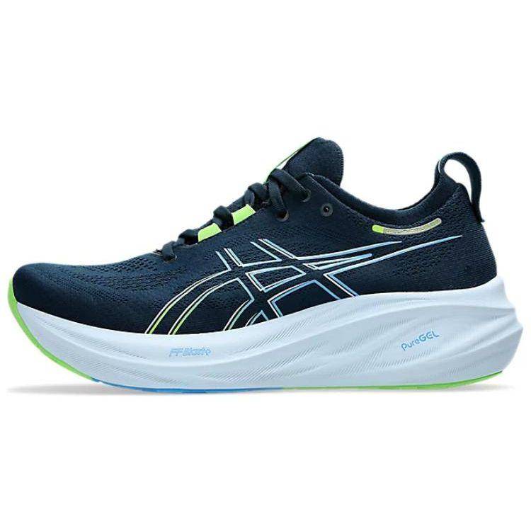 ASICS Gel Nimbus 26 Wide French Blue Electric Lime Herr Sneakers 1011B795-400 cm white