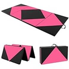COSTWAY Mjuk golvmatta vikbar, gymnastikmatta, bärbar, yogamatta, gymnastikmatta, hopfällbar matta, fitnessmatta, 240 x 120 x 5 cm