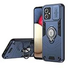 Telefonskyddspaket Kompatibel med Motorola Moto G54 Fodral med Kickstand & Slide Camera Cover, Shockproof Military Grade Fodral Robust skyddsfodral Kompatibel med Motorola Moto G54 Phone Fall(Blu)