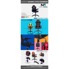 Nordic Gaming Little Warrior Junior Gamer stol Sort eller sort/rød