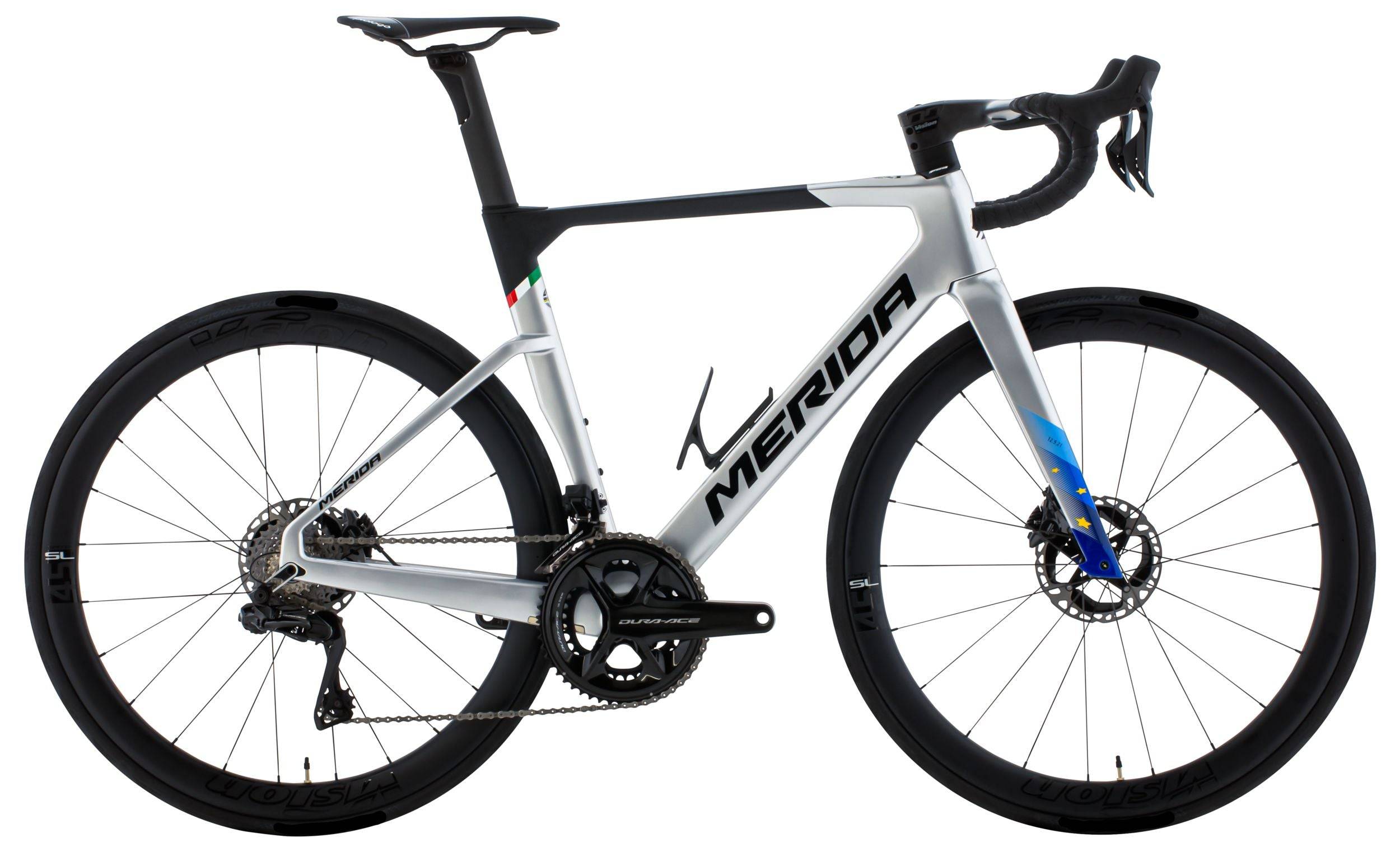 Merida Reacto Limited Edition Sonny Colbrelli 2023 - Shimano Dura-Ace Di2 2x12sp - Vision Metron 45SL - 106 / L / Silver Chrome (Black)