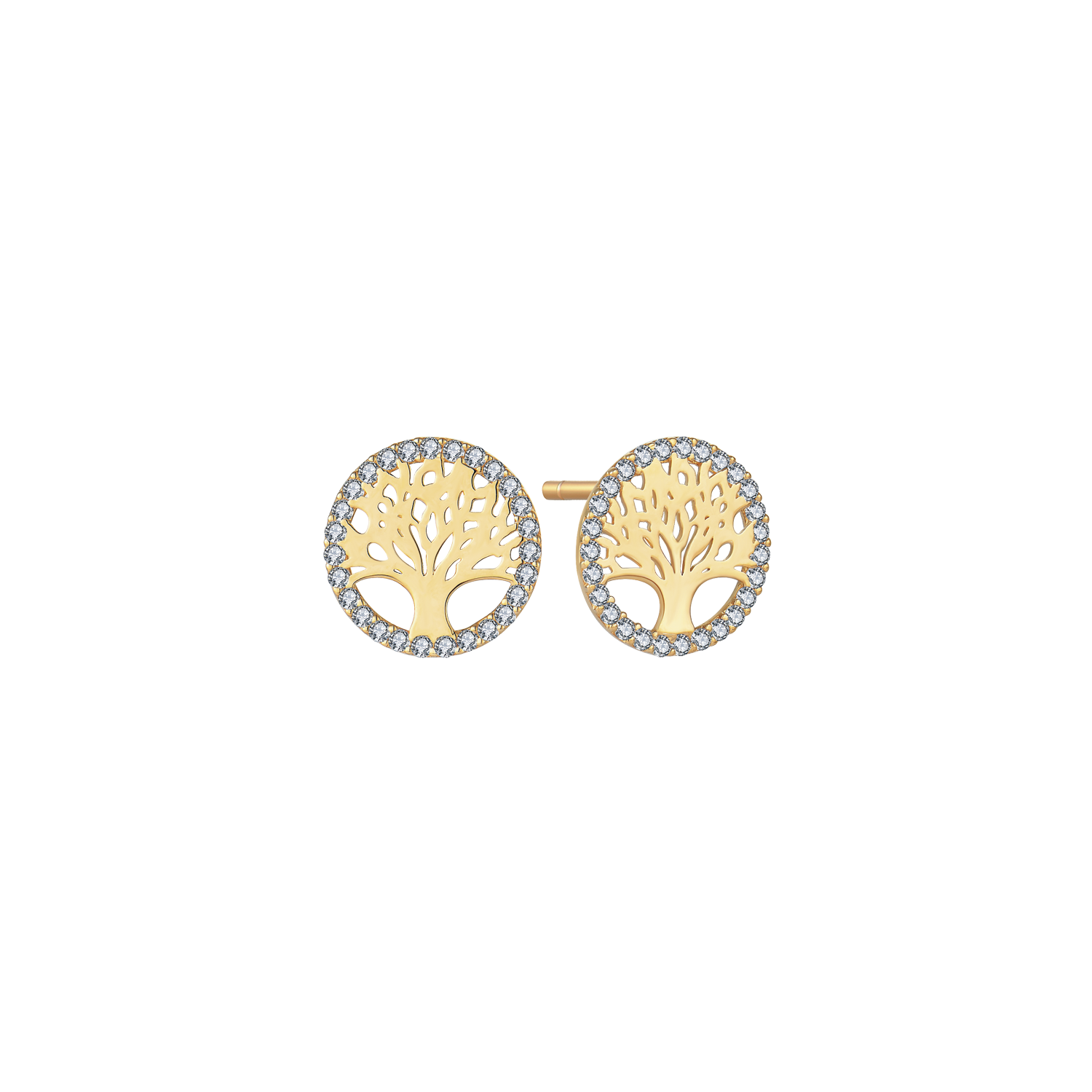 Model 70242070, Livets Træ Øreringe 10.6mm fra Støvring Design i 14 kt guld