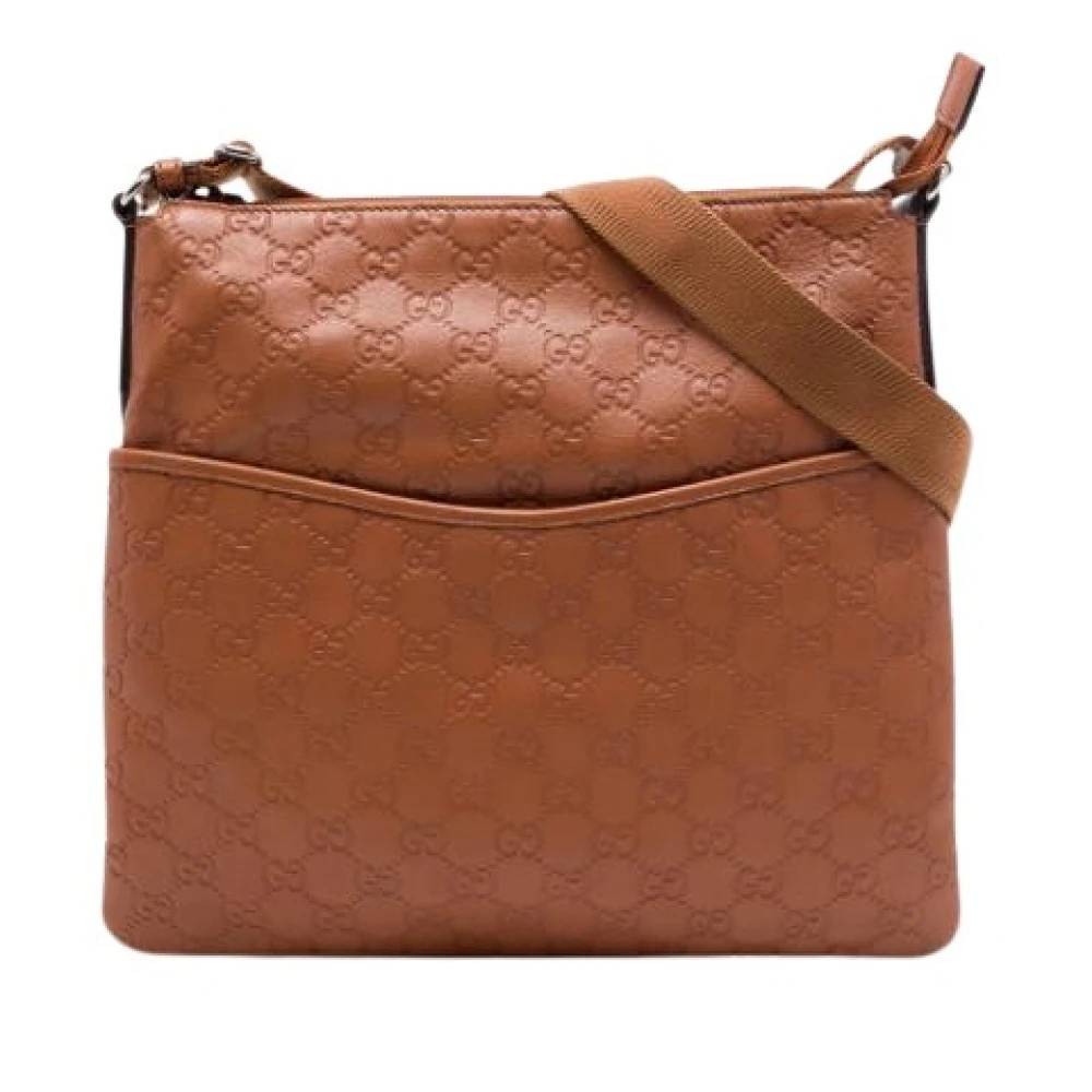 Gucci Vintage - Pre-owned Präglad Läder Axelremsväska Vintage - Dam - ONE Size - Läder