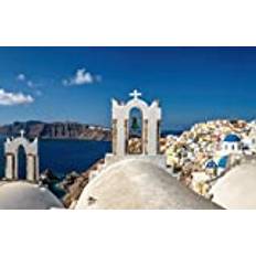 LHJOYSP jigsaw puzzles for kids 1000 pieces City sea architecture santorini greek church oia aegean sea 75x50cm