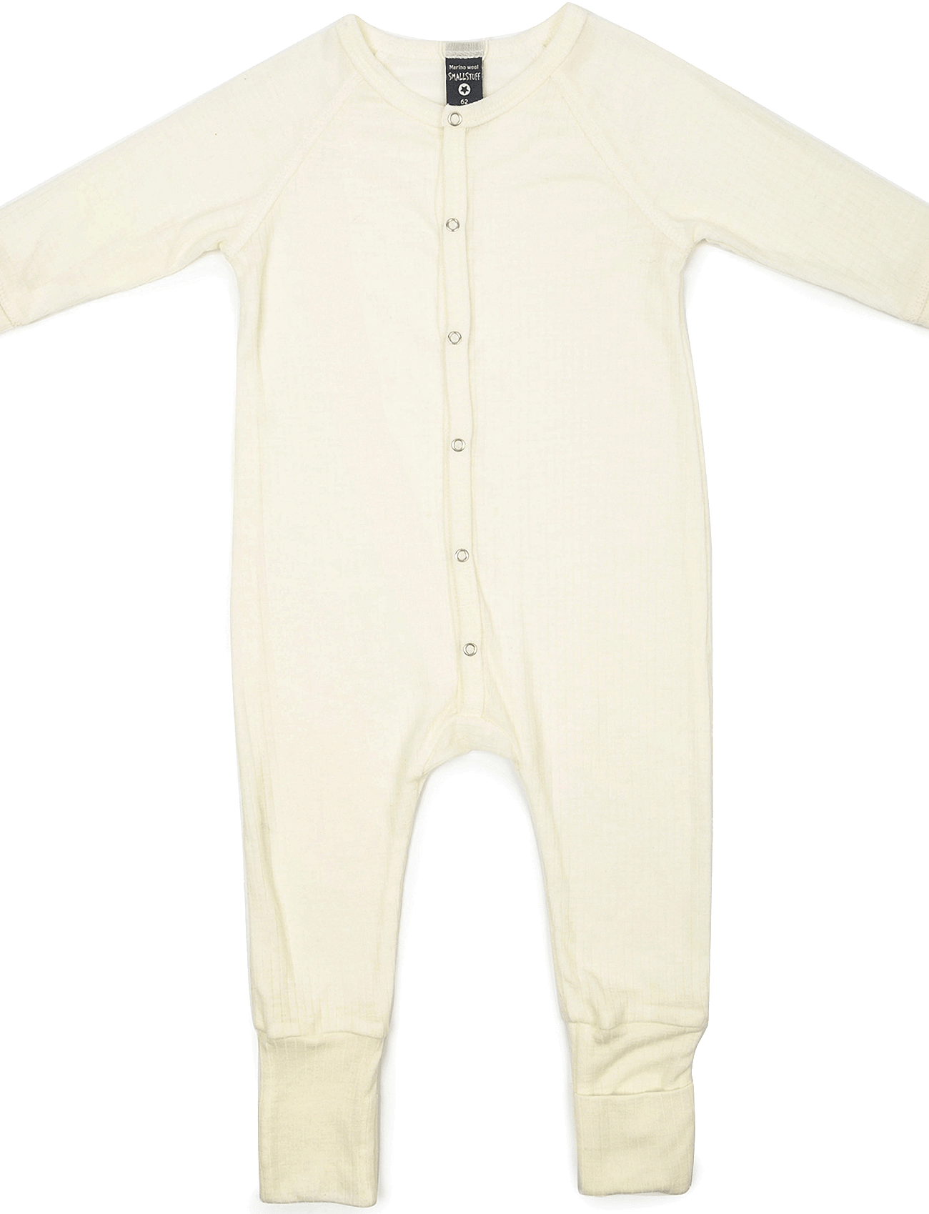 Smallstuff Night Suit, Denim Melange Drop Needle, Merino Wool - Cream - 48