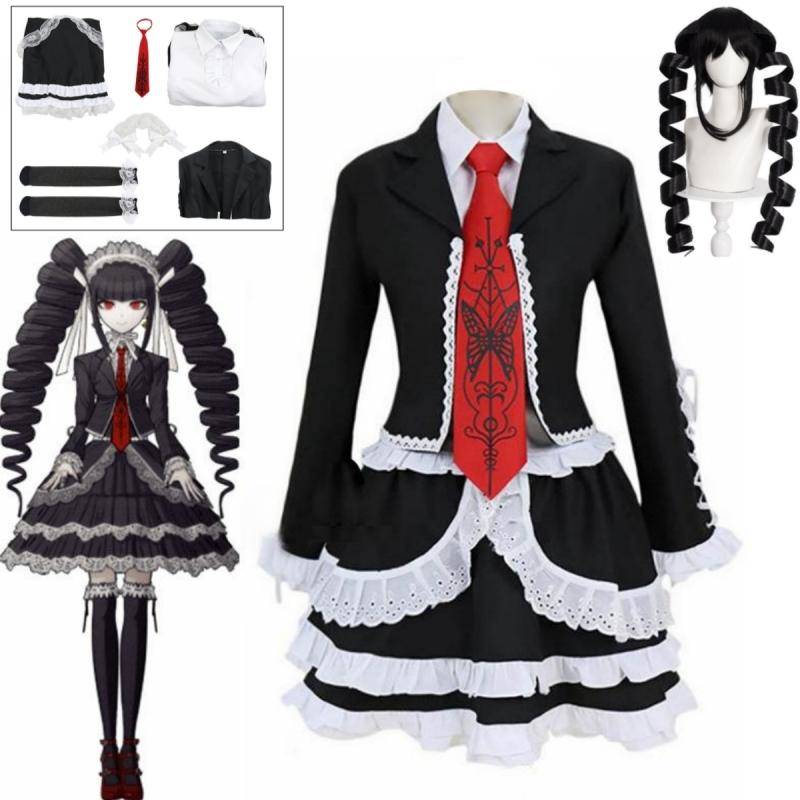Dangaronpa Celestia Ludenberg Cosplay Dangaronpa Costume School Uniform Women's Halloween Full Set Gothic Lolita Costume Party cm