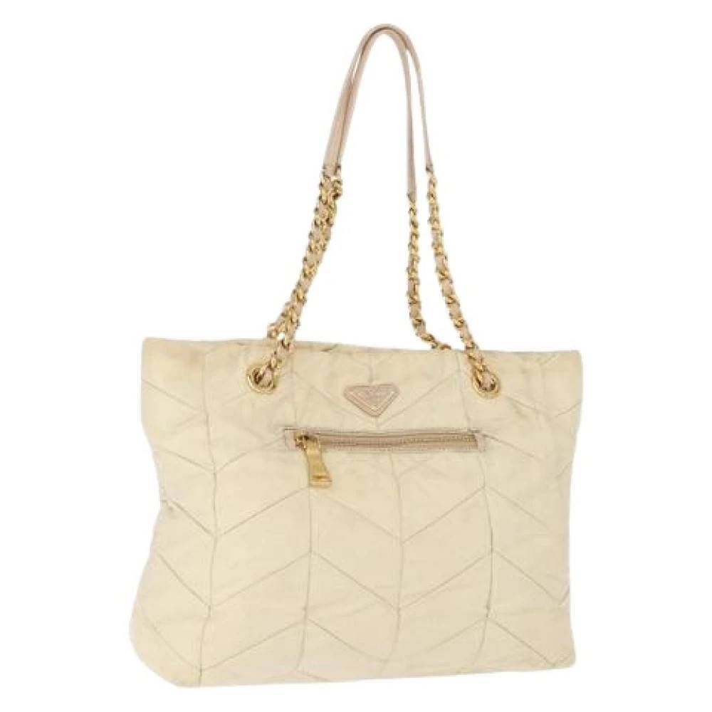 Prada Vintage Pre-owned Vintage Nylon Tote Bag - Vintage - Dame - Beige - ONE SIZE - Nylon
