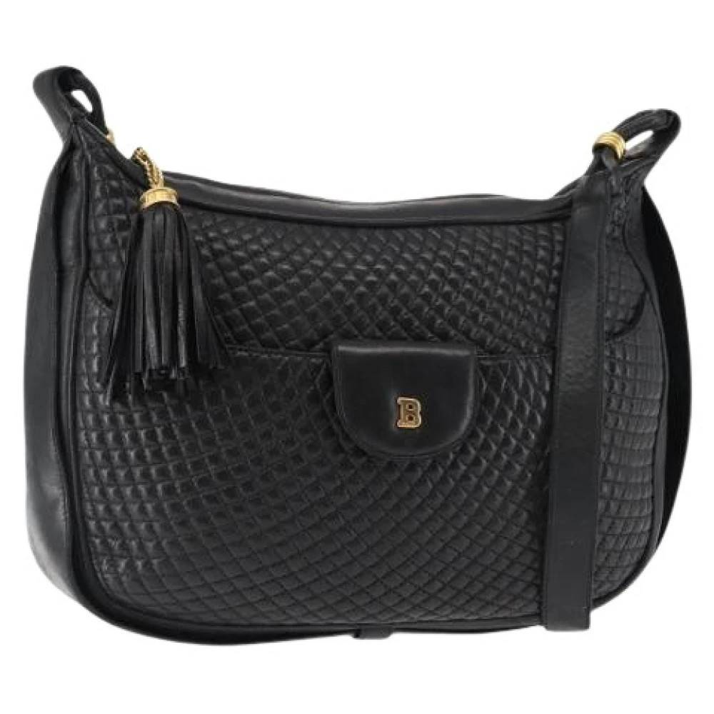Bally Pre-owned Pre-owned Læder Skuldertaske - Vintage - Dame - Sort - ONE SIZE - Uld
