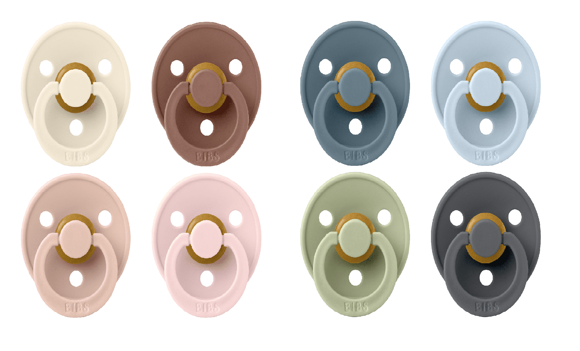 BIBS - Colour 2 x 4 PACK Colour sutter rund - Str 2 - Klar til levering - Prismatch - Multi