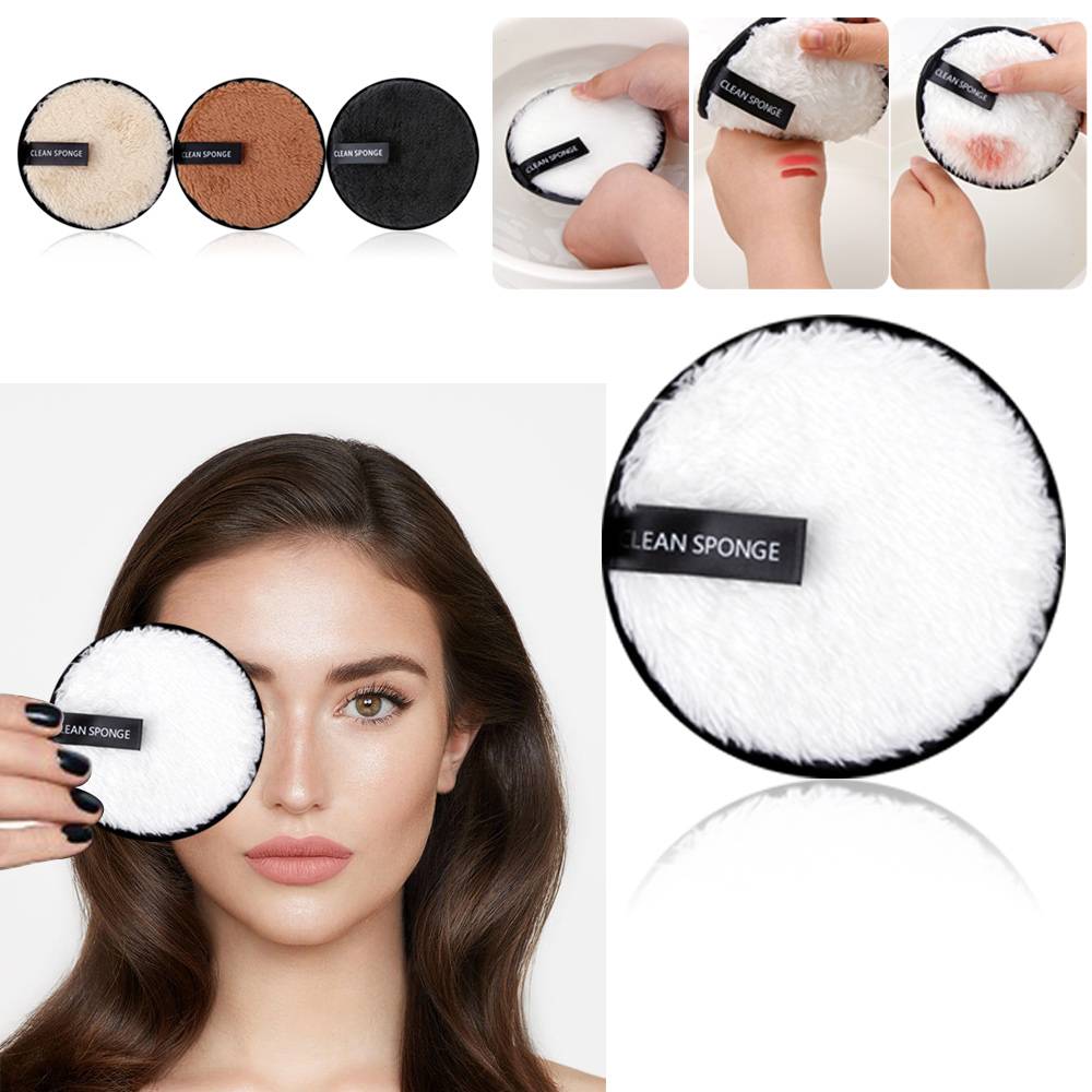 3/4 st mikrofiber makeup remover återanvändbara bomullsrondeller smink remover skivor tvättbar puff frisk hud ansiktsvård dubbelt lager