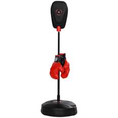 Boksesæk 88-124 cm højdejusterbart boksestativ med boksehandsker, boksesæt med vand/sandfyldbart stativ til 5-10 år børn, stål,
