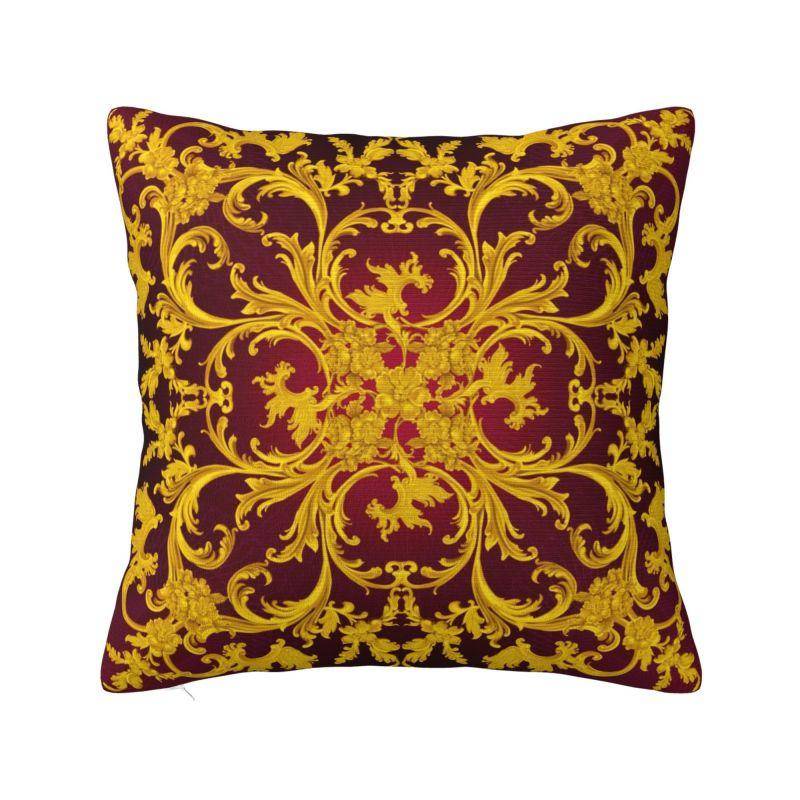 Rokokokaleidoskopiskt blommigt kuddfodral 45x45cm Europeisk barockkonst Sammet Nordisk prydnadskudde Vardagsrumsdekoration