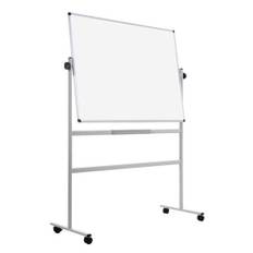 Whiteboard på hjul med vendbar magnetisk tavle 120x90cm
