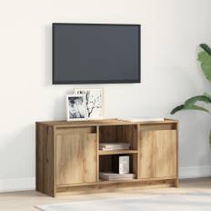 TV-skåp med LED -remsljus Brun 100 x 34 x 50 cm Konstruerat trä