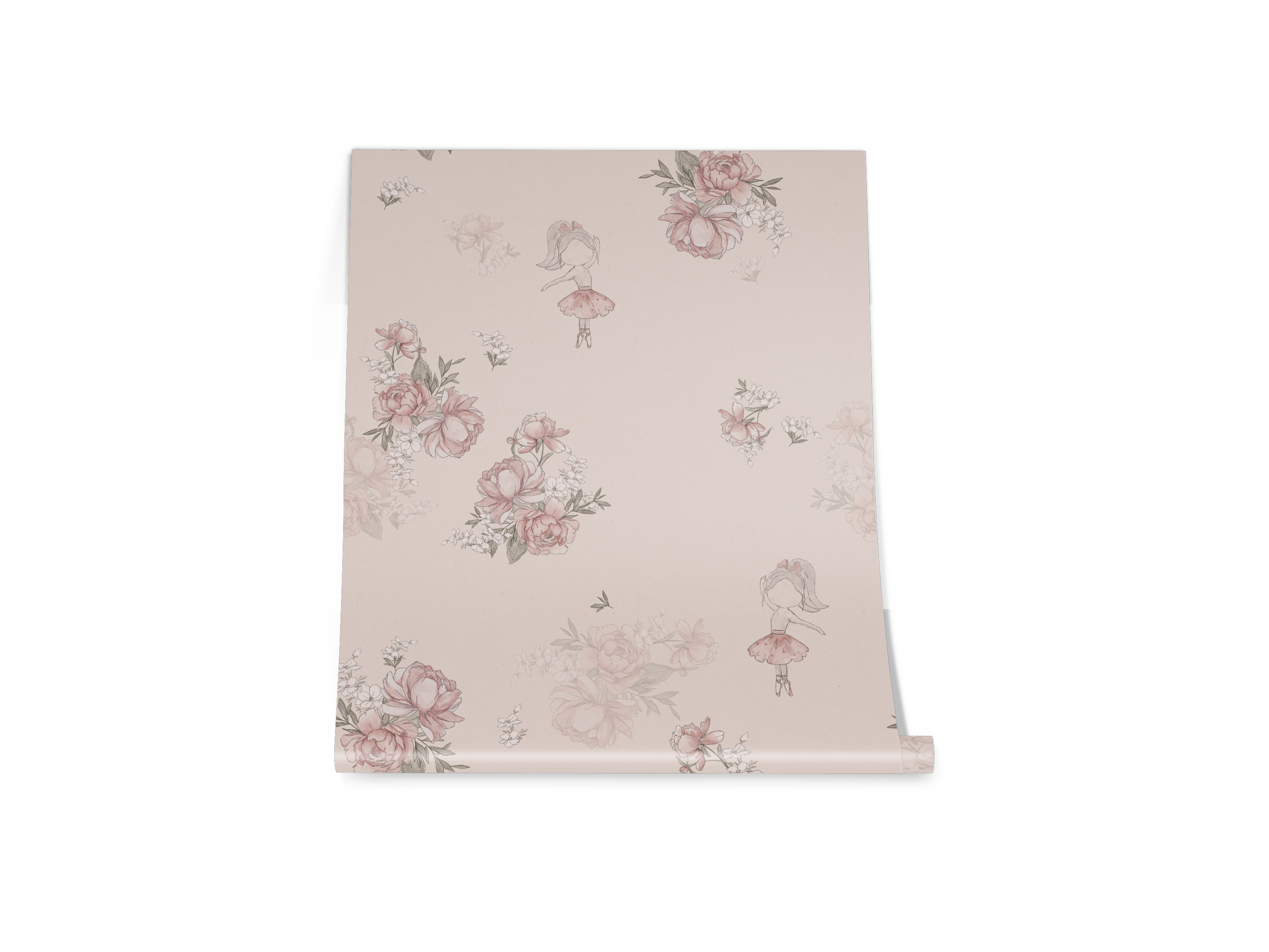 Ballerina light rose - flytbart tapet.
