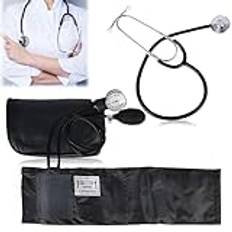 Blodtrycksmätare manuell: Blodtrycksmanschett med stetoskop och manschett, blodtrycksmanschett manuell för hemräddningstjänst, professionell klassisk Bp-kit med bärväska