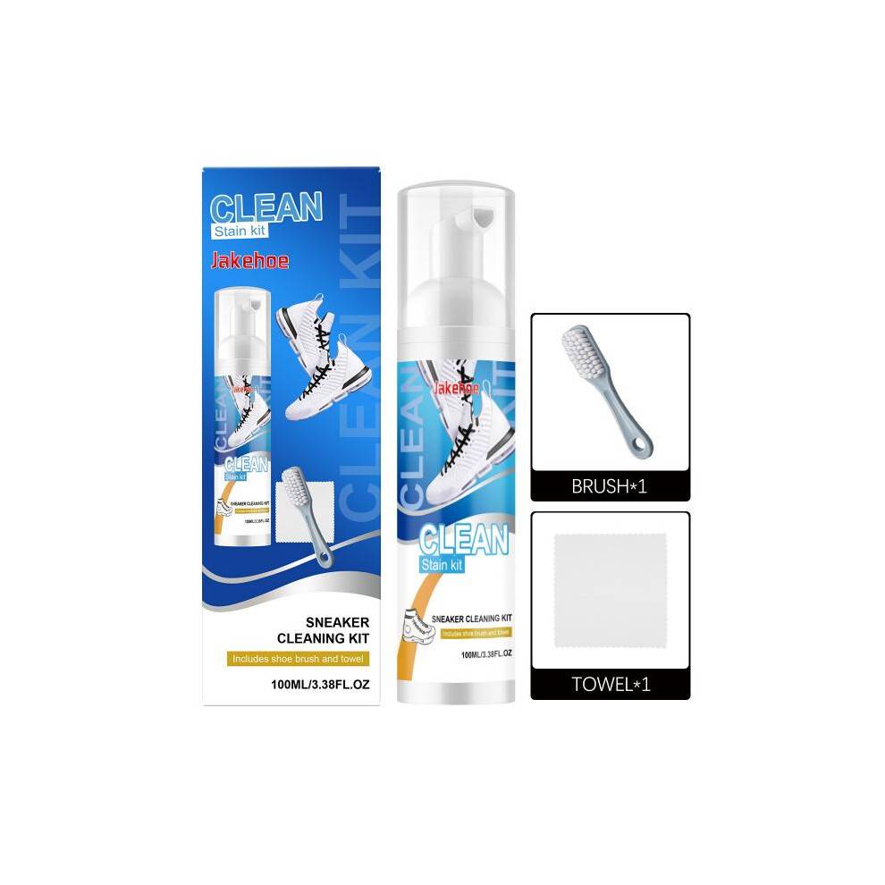 JAKEHOE Sneaker Cleaning Kit Daily Shoe Cleaner Mild Formula Multi-Material Portable