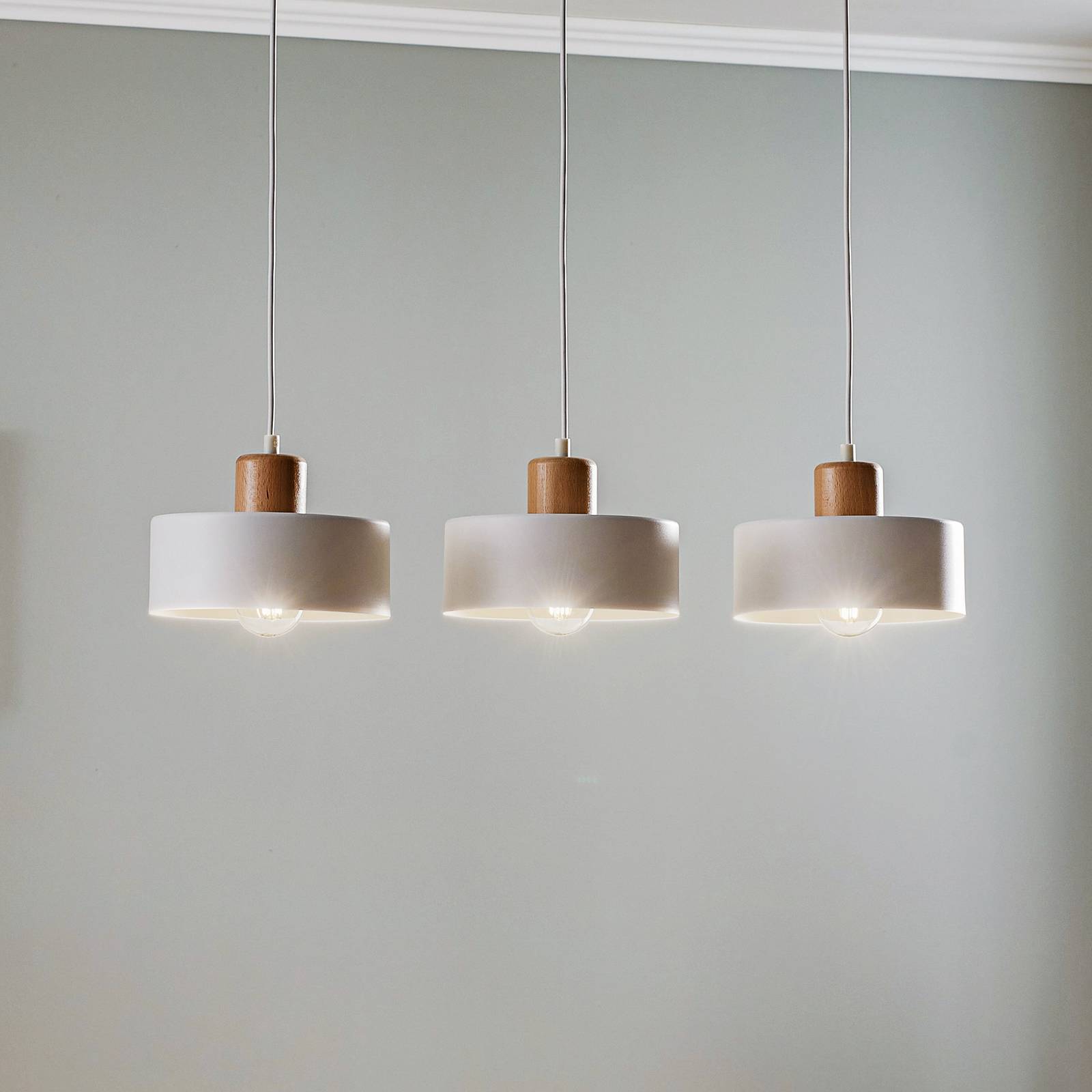Hänglampa Tako EMIBIG LIGHTING, dimbar, Vitt / opal, Vardagsrum / matsal, Metall, Modern, Pendellampa