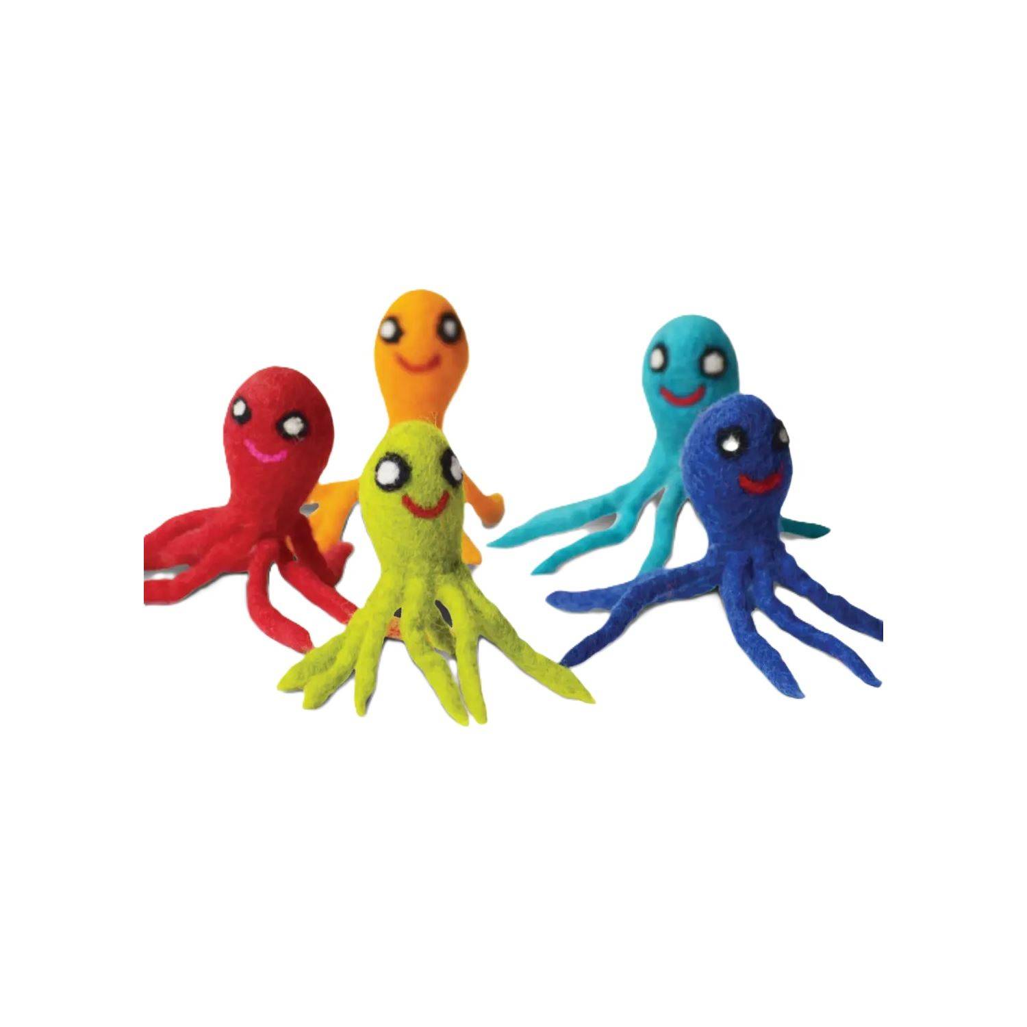 Octopus kattleksak i ull för katter 2-pack