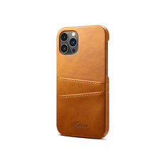 iPhone 15 Pro Max - NX Design™ Læder Cover M. Kortholder - Lysebrun
