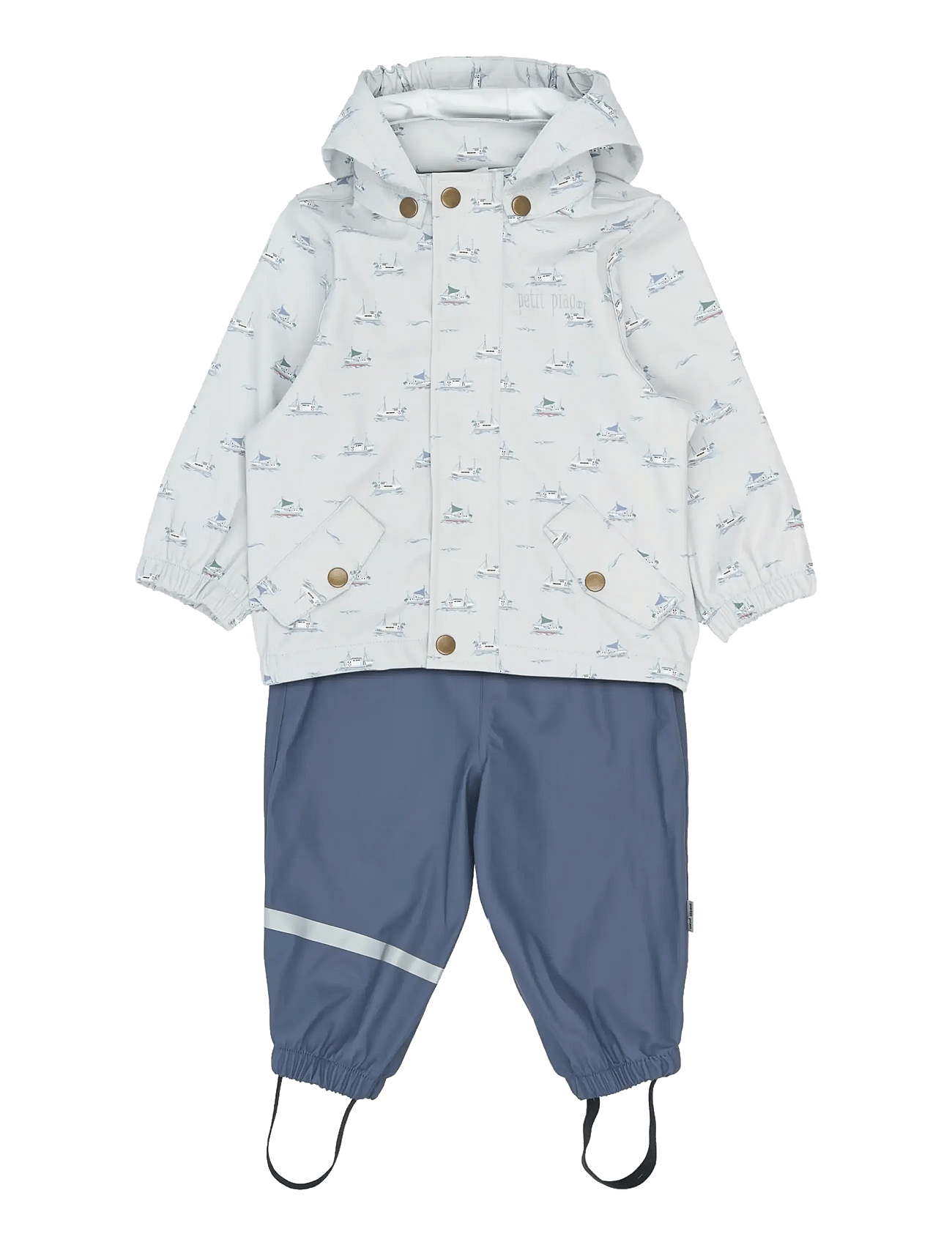 PETIT PIAO Ppdai Rainwear Set W. Susp. | Blue | 74