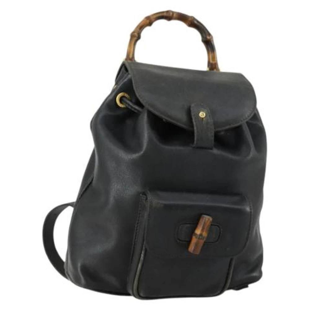 Gucci Vintage Pre-owned Læder Rygsæk - Vintage - Dame - Sort - ONE SIZE - Læder
