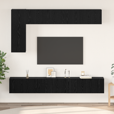vidaXL TV-skåpset med hylla Övrigt med lagring med dörr 6 pcs Svart ek 30.5 x 30 x 90 cm