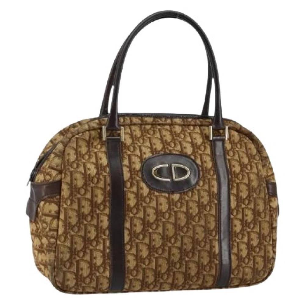Dior Vintage Pre-owned Vintage Trotter Canvas Håndtaske - Vintage - Dame - Brun - ONE SIZE - Uld