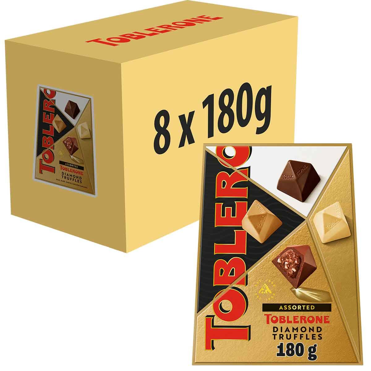 Assorted Toblerone Diamond Truffles Chocolate Box 180g (Box of 8)