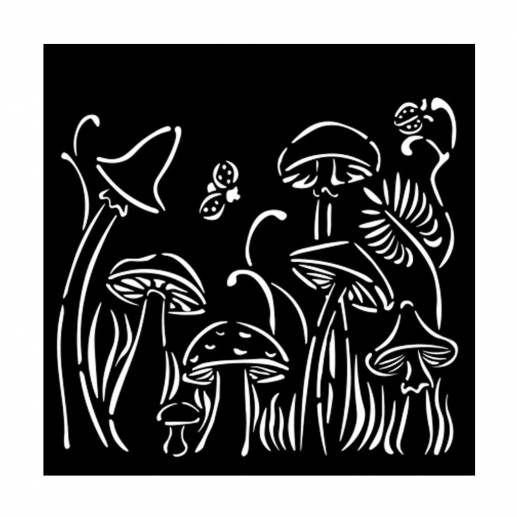 Schablon Stamperia - Hidden Grove - Mushrooms - 12x12 cm