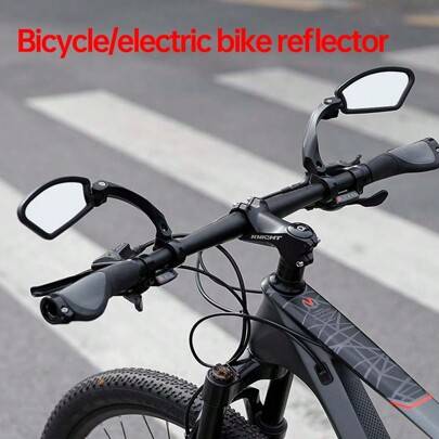 Cykelbackspegel, justerbar konvex backspegel, platt spegel, utomhuscykeltillbehör, mountainbike, elcykel, vänster och höger sida tillgänglig - Svart (Multi-size)