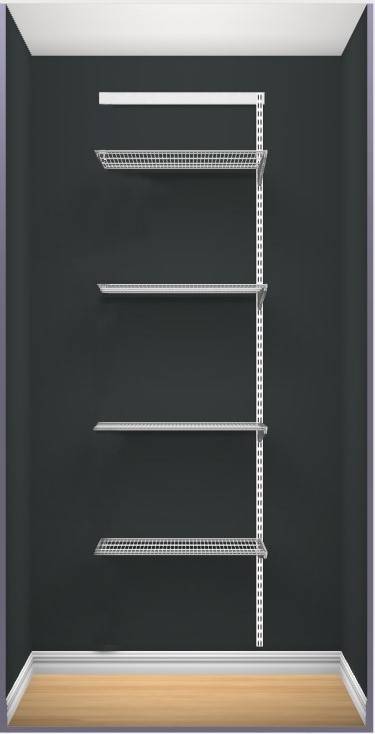 Elfa Classic tilbyg, trådhylde 40, 60x214cm,hvid