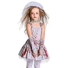 Lik bruddräkt - zombie brudkostym, lik brud tyllklänning för | Halloween-utklädningstillbehör med slöja och handskar för festgåvor