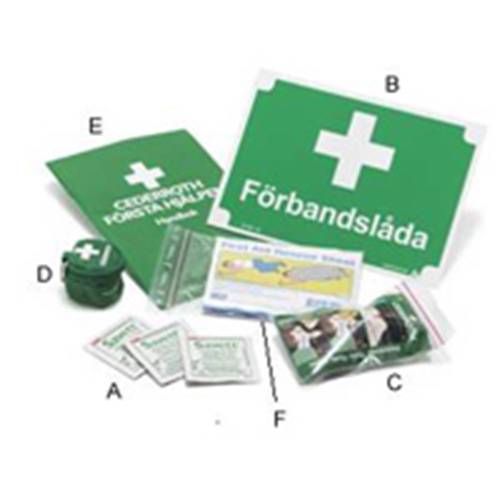 Skylt "Förbandslåda" - A5 grön