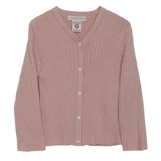Serendipity Organics Rib Cardigan, Dusty Rose - 7 år / 122