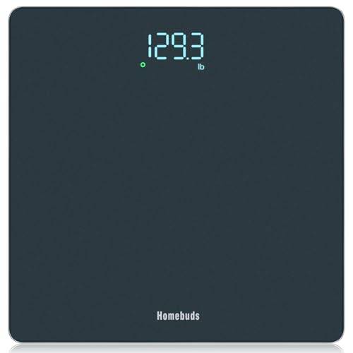 Homebuds Digitala Badrumsvågar, Precision 0,05kg Av Vår Professionella Våg Fabrik Sedan 2001, Digital Kroppsvåg Kristallklar LED Och Step-on, Inklusive Batterier, 182kg, Blå