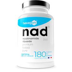 NAD+ Nicotinamide Riboside Chloride 300mg - +6 Monate Kur - NAD Booster - Anti-Aging & Gegen Müdigkeit - Made in France - 180 Vegetarische Kapseln - Vegan - Hexagon