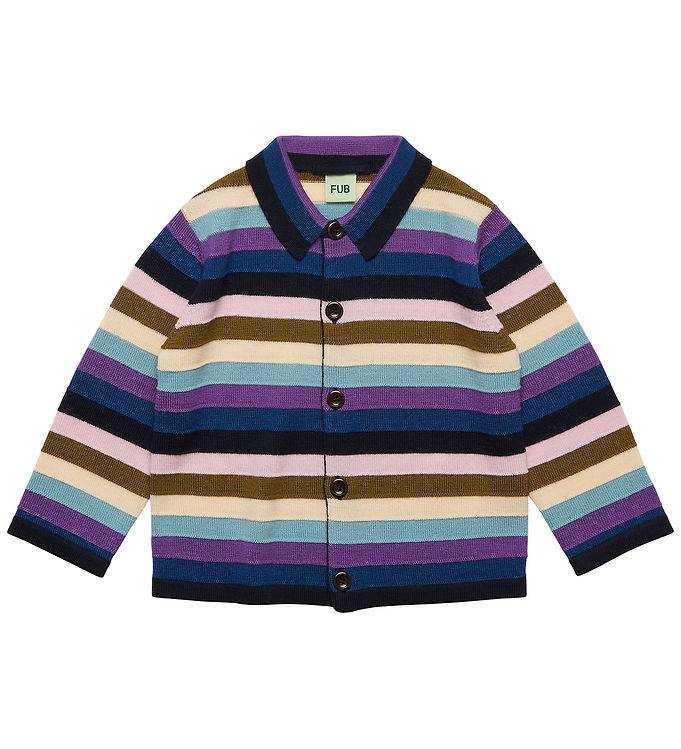 FUB Cardigan - Uld - Multi Stripe - FUB - 100 - Cardigan