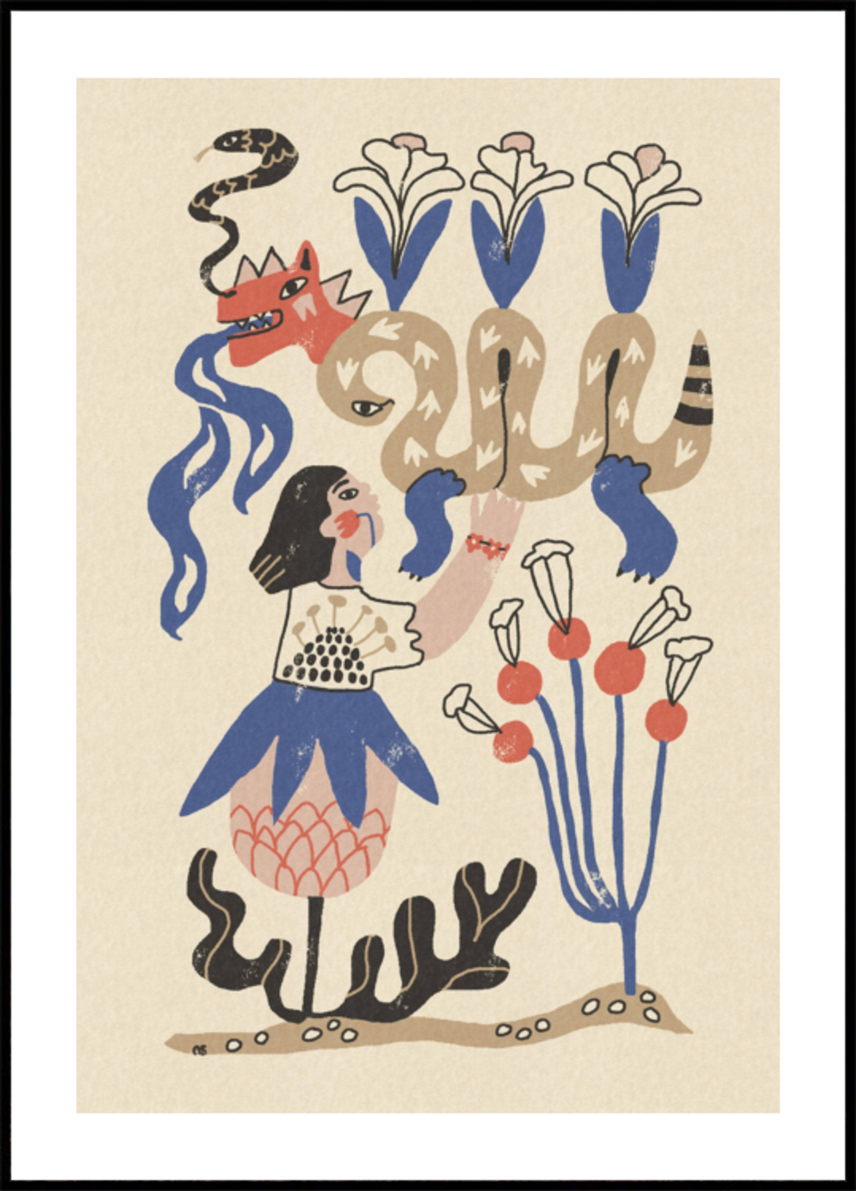 Mystical Woman and Dragon (100x140) - Plakater > Osorterade verk